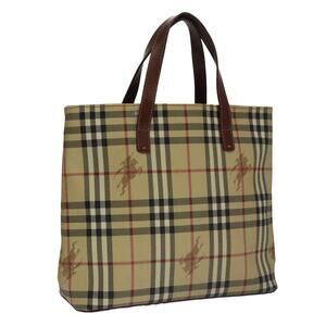 Burberry Nova Check Tote Bag Pvc Beige
